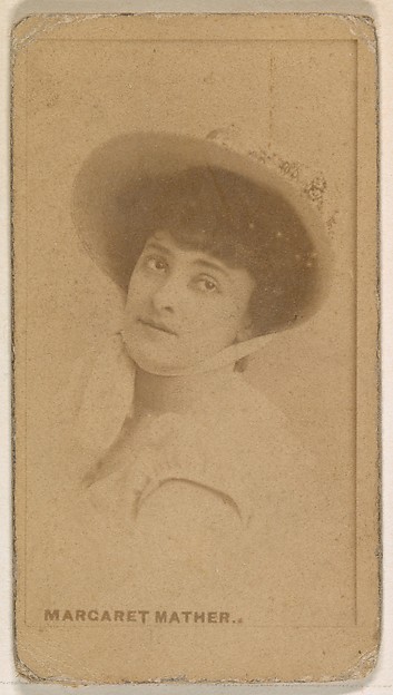 Kinney Brothers Tobacco Company, Margaret Mather, from the Actresses series (N245) issued by Kinney Brothers to promote Sweet Caporal Cigarettes