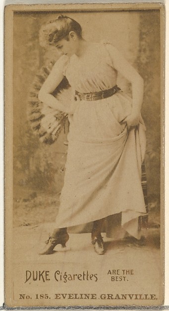 W. Duke, Sons & Co., Card Number 185, Eveline Granville, from the Actors and Actresses series (N145-6) issued by Duke Sons & Co. to promote Duke Cigarettes