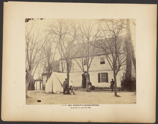 A. J. Russell, No. 149. Gen. Whipple's Headquarters, Plymouth, Va. April 20, 1863.
