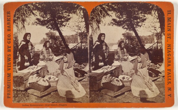 George Barker, [Native American Woman and Girls, Seated Outside]