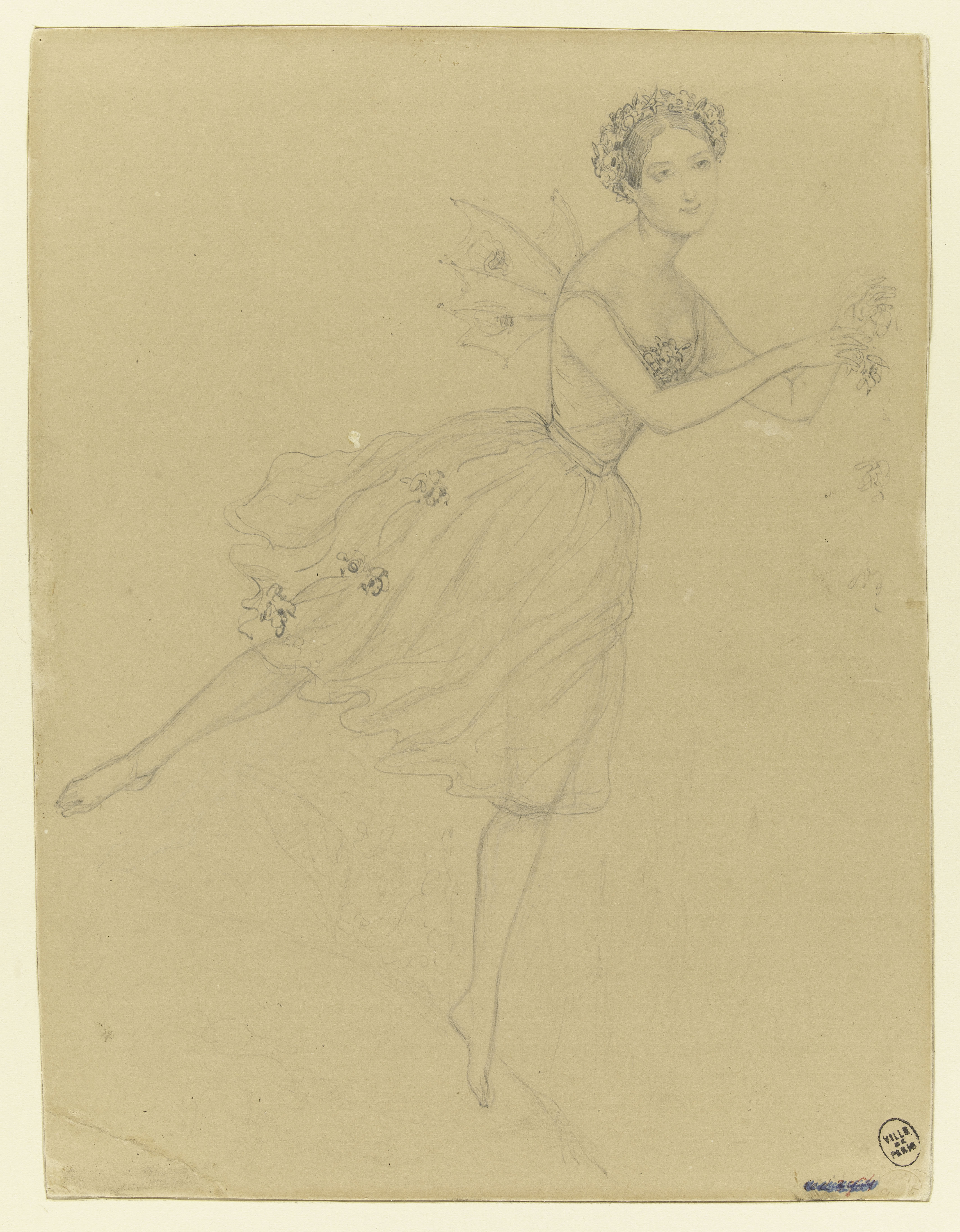 Alexandre Lacauchie, Portrait de la danseuse italienne Caronne Adèle Joséphine Marie Grise, née à Visinada, dite Carlotta Grisi (1819-1899)