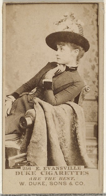 W. Duke, Sons & Co., Card Number 256, E. Evansville, from the Actors and Actresses series (N145-7) issued by Duke Sons & Co. to promote Duke Cigarettes