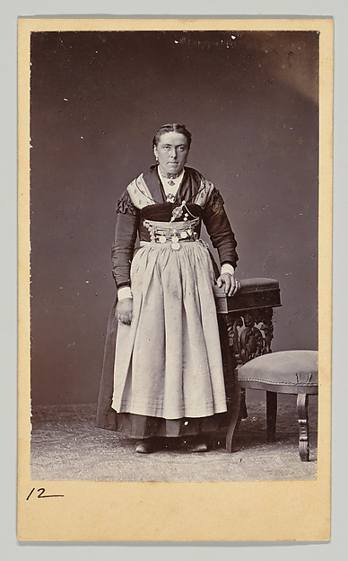 Unknown, [Woman in Regional Dress, Seen From Front and Back]