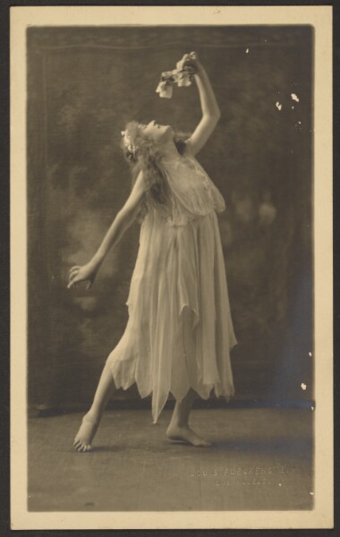 Louis Fleckenstein, [Female Dancer with Flower before Tapestry]