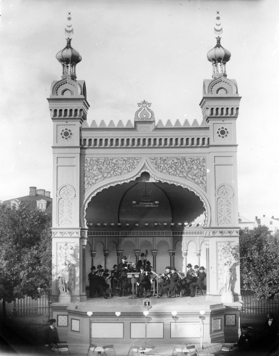 Henri Osti's Fotografiateliér, The Musicestrad at Rullan Restaurant, Uppsala 1880s