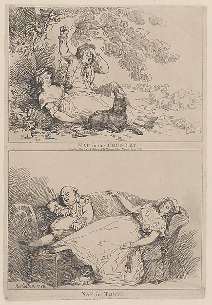 Thomas Rowlandson, Nap in the Country, Nap in Town