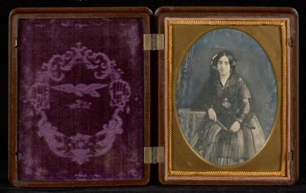 Unknown, [Portrait of Woman in Black with Fan]