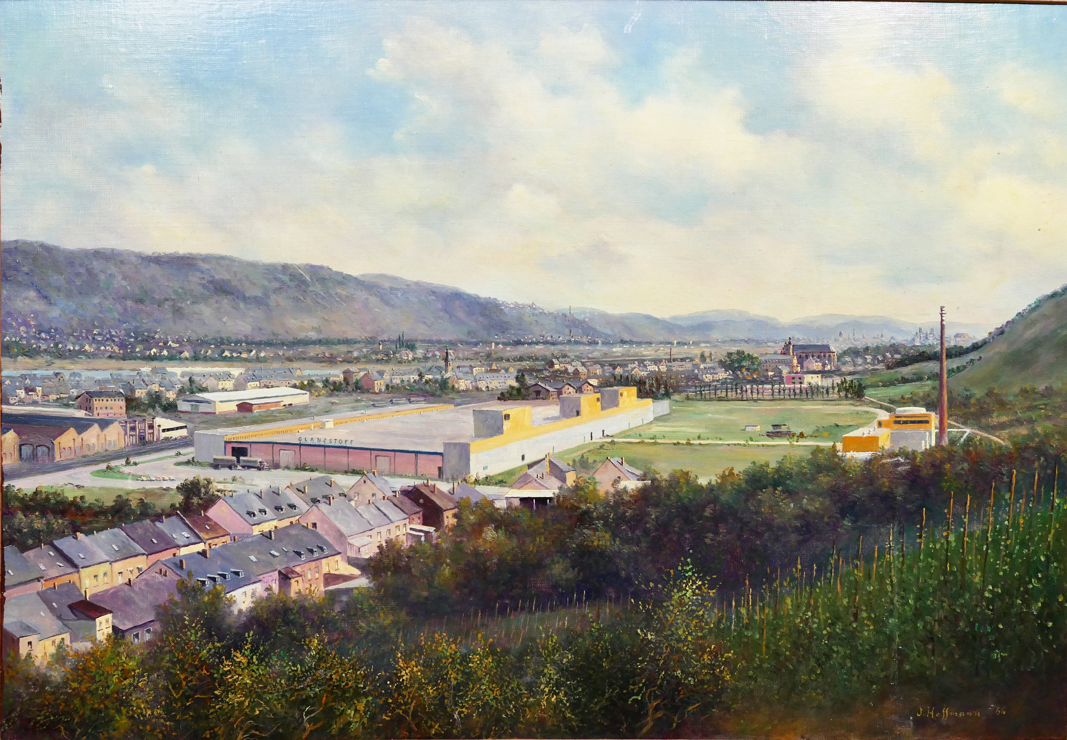 Johann Hoffmann, Gemälde Blick auf die KUAG in Konz und auf Trier
