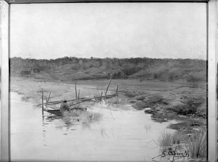 Maria Lundbäck, "Uddevalla. Tavla av Gunnar Åberg. "91 Landskap." uppgift enligt fotografen.