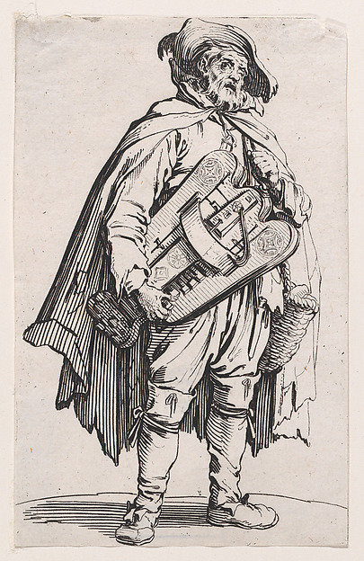 Jacques Callot, Le Joueur de Vielle (The Hurdy-Gurdy Player), from "Les Gueux suite appelée aussi Les Mendiants, Les Baroni, ou Les Barons" (The Beggars, also called the Barons)