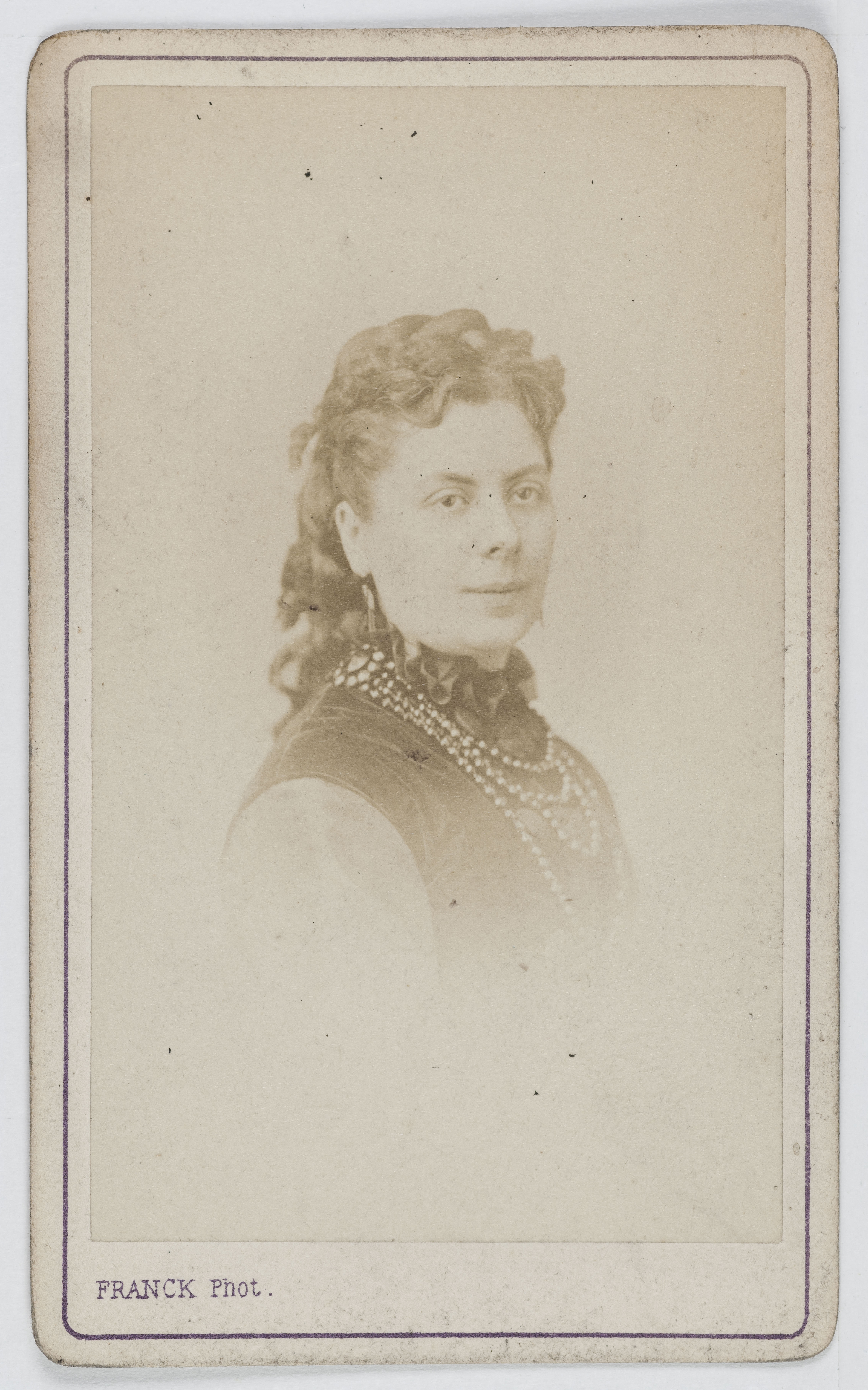 Franck, Portrait de Sevestre, actrice et chanteuse au Théâtre de la Gaîté et à l'Opéra Comique.
