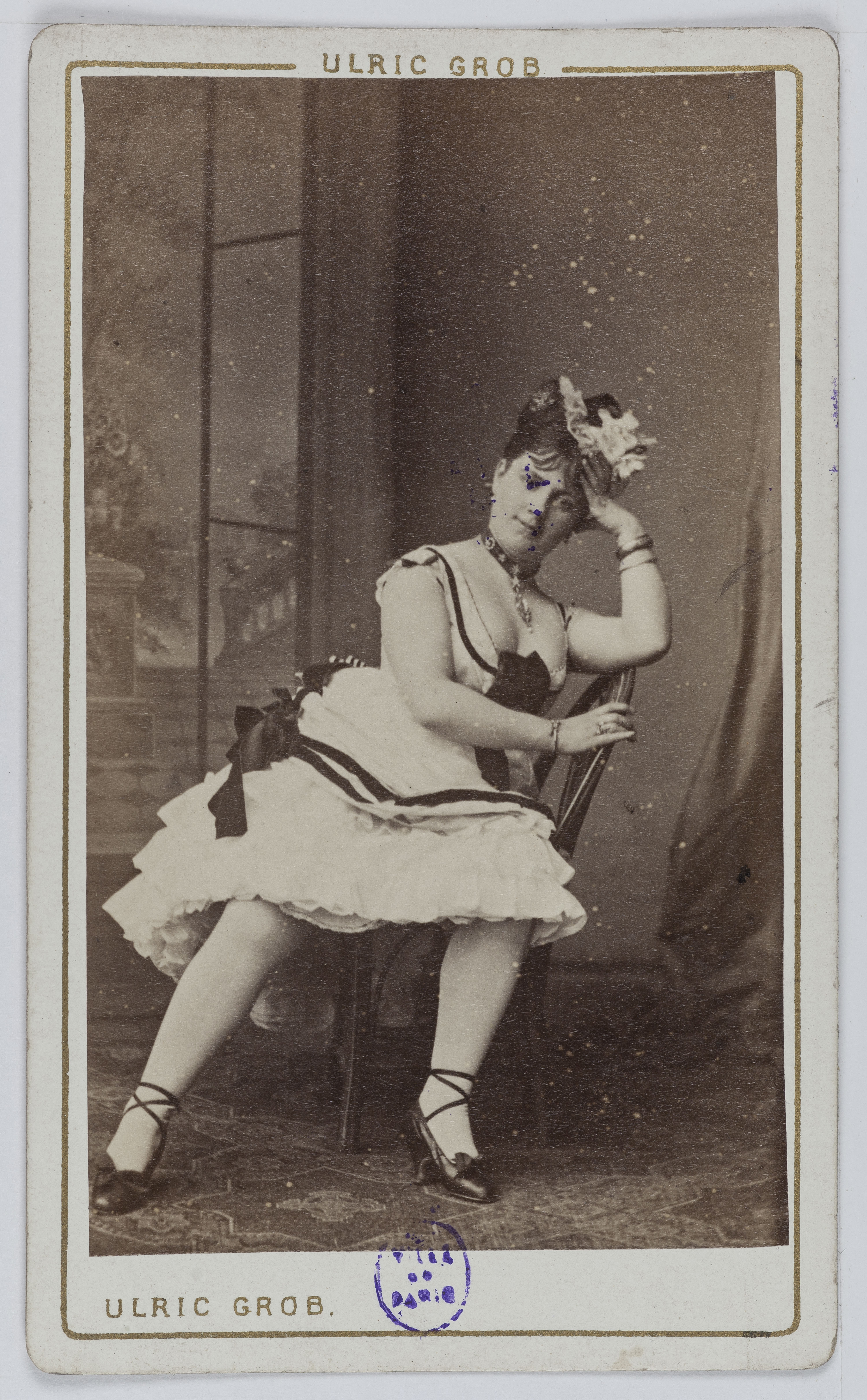Ulric Grob, Portrait de Blanche Marie Eugénie Querette, actrice de théâtre entre 1868 et 1880.