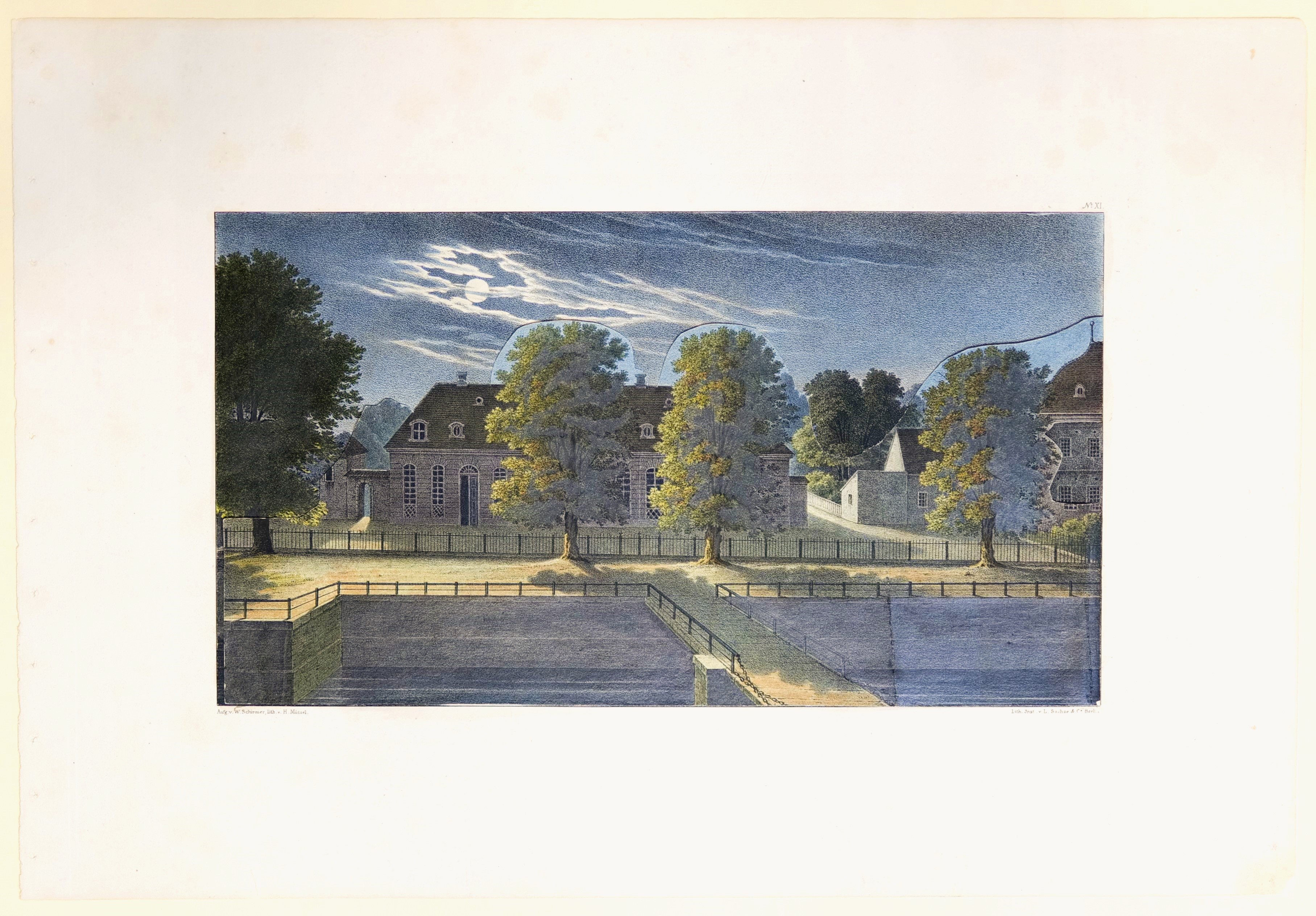 Heinrich Mützel, Die Neiss-Aue bei Muskau, Tafel XI der "Andeutungen über Landschaftsgärtnerei"