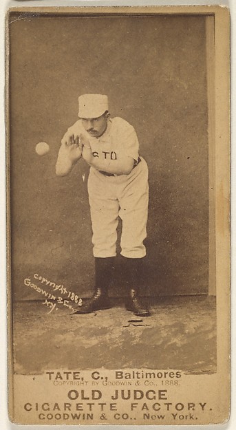 Goodwin & Company, Tate, Catcher, Baltimore Orioles, from the Old Judge series (N172) for Old Judge Cigarettes