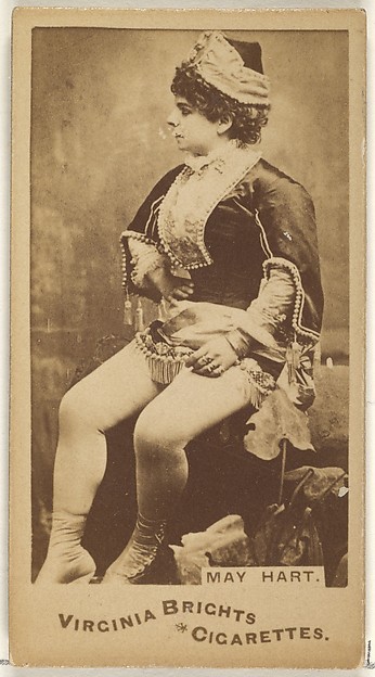Allen & Ginter, May Hart, from the Actors and Actresses series (N45, Type 1) for Virginia Brights Cigarettes