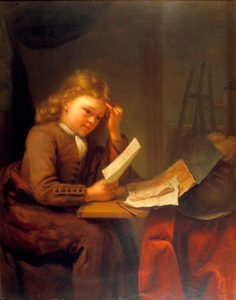 Godfried Schalcken, Young Draftsman at a Desk