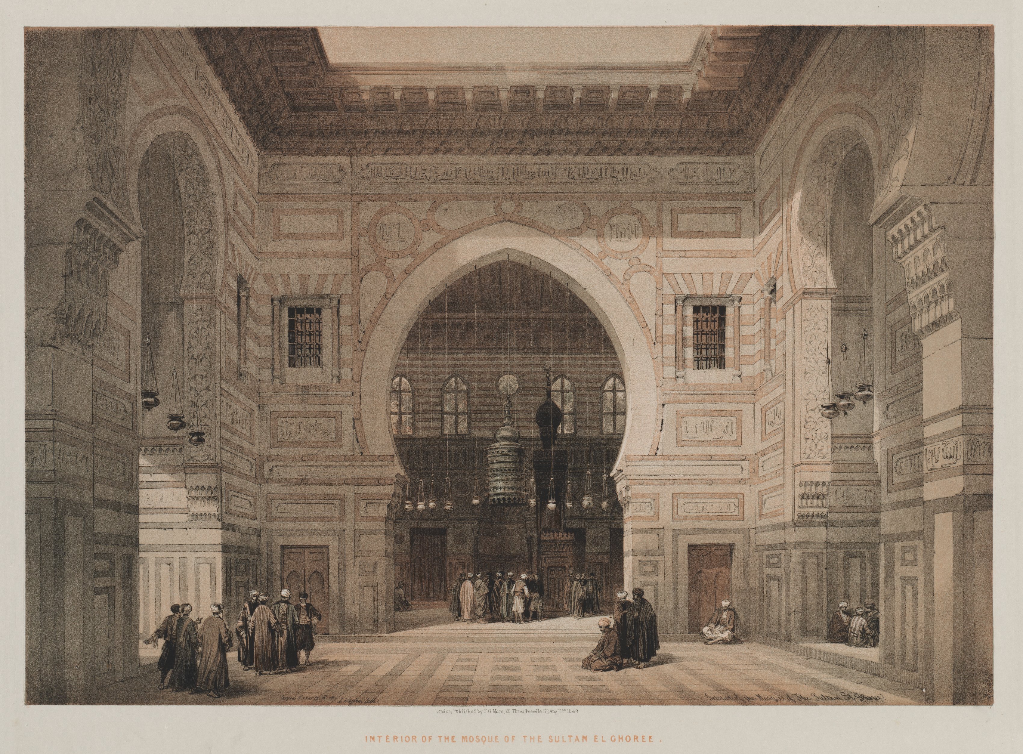 Louis Haghe, Egypt and Nubia, Volume III:  Interior of the Mosque of the Sultan El Ghoree
