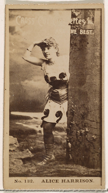 W. Duke, Sons & Co., Card Number 132, Alice Harrison, from the Actors and Actresses series (N145-2) issued by Duke Sons & Co. to promote Cross Cut Cigarettes