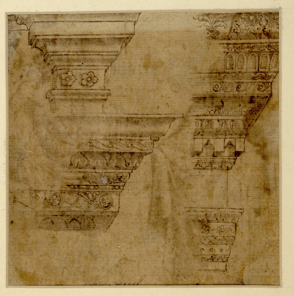 Anonym, Architravstudien; Gebälkstücke