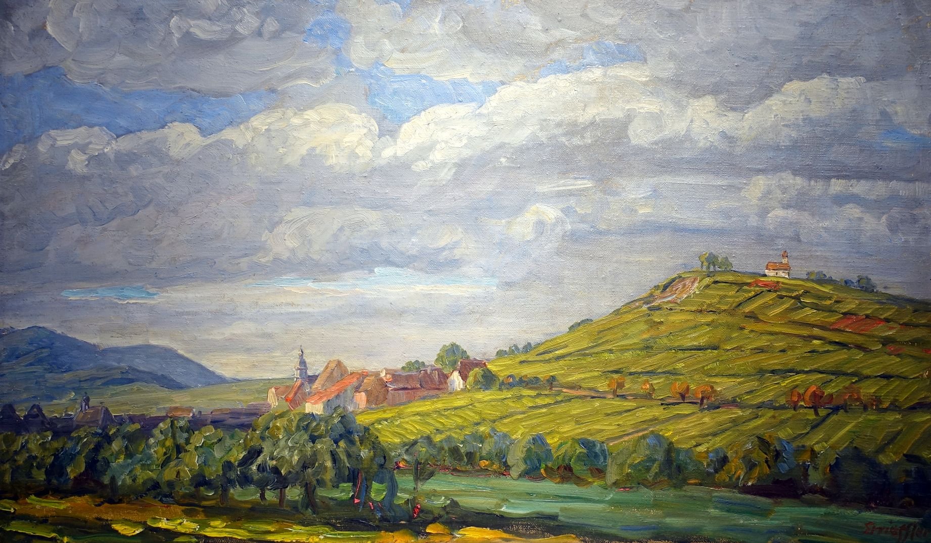 Heinrich Strieffler, Blick auf Ilbesheim und die Kleine Kalmit