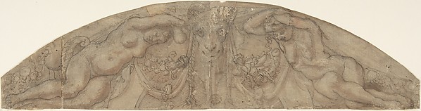 Anonymous, Italian, 16th century, Design for a Lunette