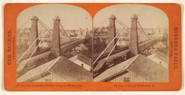 George Barker, Railway Suspension Bridge - Niagara - 800 feet long[.] On Line of Canada Southern R.R.