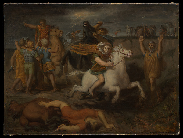 Théodore Chassériau, Scene from the Gallic Wars: The Gaul Littavicus, Betraying the Roman Cause, Flees to Gergovie to Support Vercingétorix