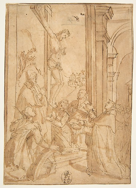 Santi di Tito, St. Thomas Aquinas Presenting His Work to the Crucified Christ