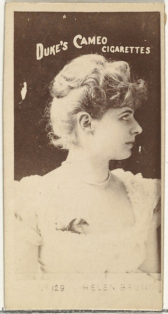 W. Duke, Sons & Co., Card Number 129, Miss Helen Brum, from the Actors and Actresses series (N145-4) issued by Duke Sons & Co. to promote Cameo Cigarettes