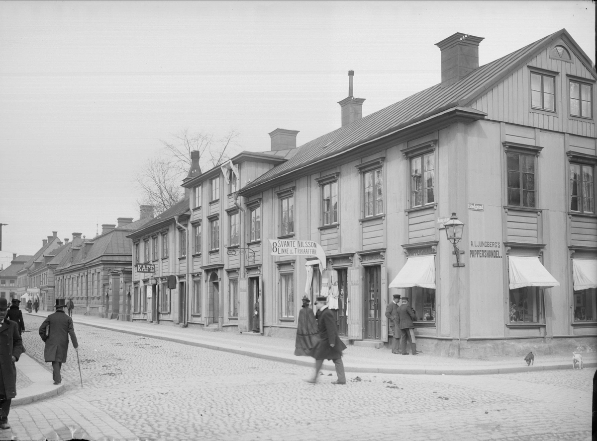 Alfred Dahlgren, Kungsängsgatan norrut från Bredgränd, Dragarbrunn, Uppsala 1901 - 1902
