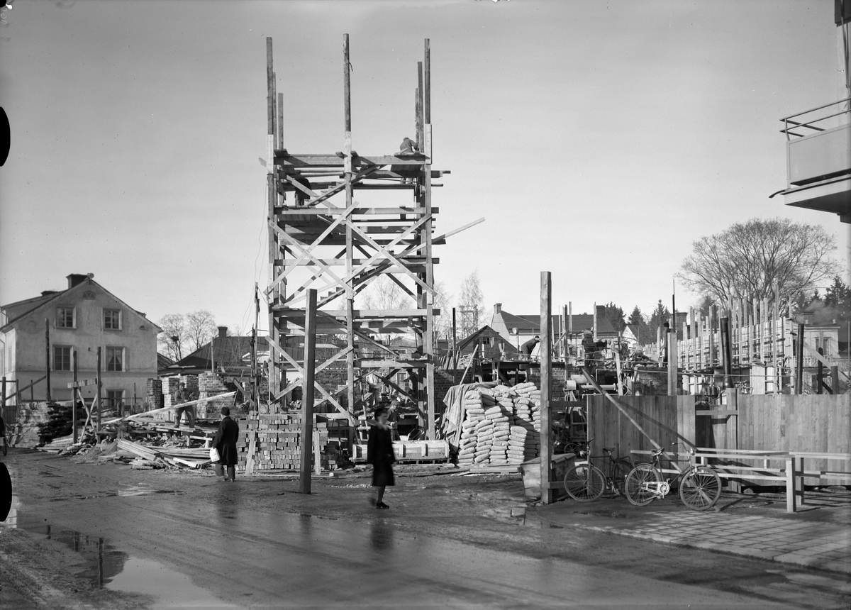 Paul Sandberg, Multi-dwelling buildings under construction, Begegatan - OdensFl, Uppsala 1945