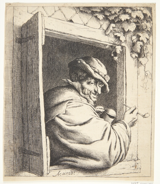 Adriaen van Ostade, Rygeren i vinduet