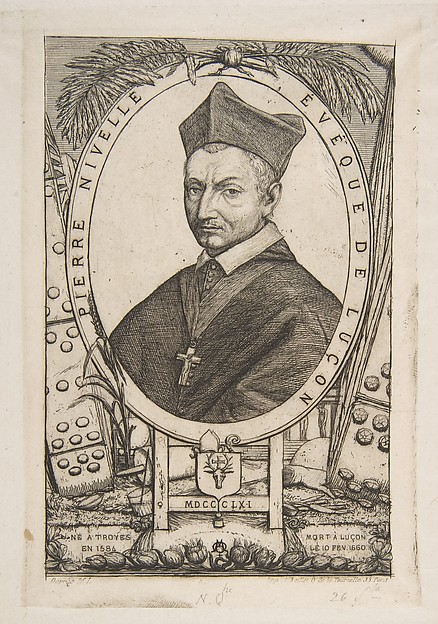 Charles Meryon, Pierre Nivelle, Bishop of Luçon, after Lasne