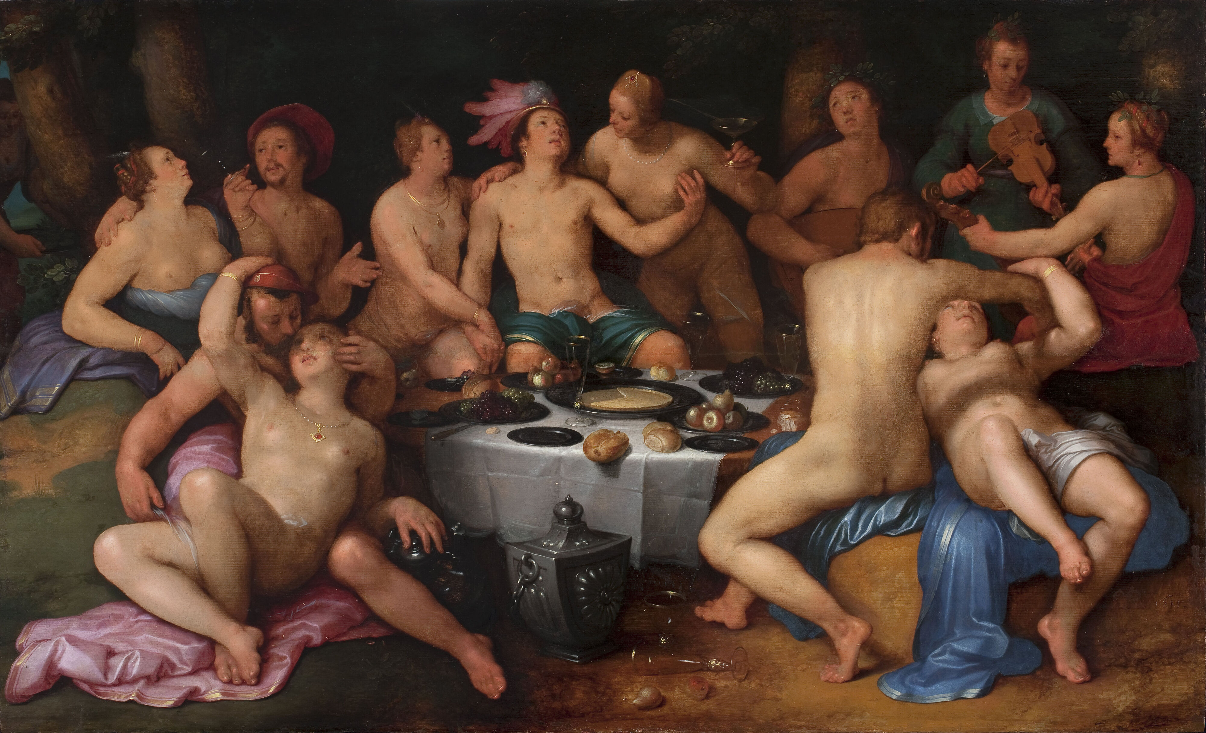 Cornelis van Haarlem, Feast of the prodigal son (Luke 15:11-13)