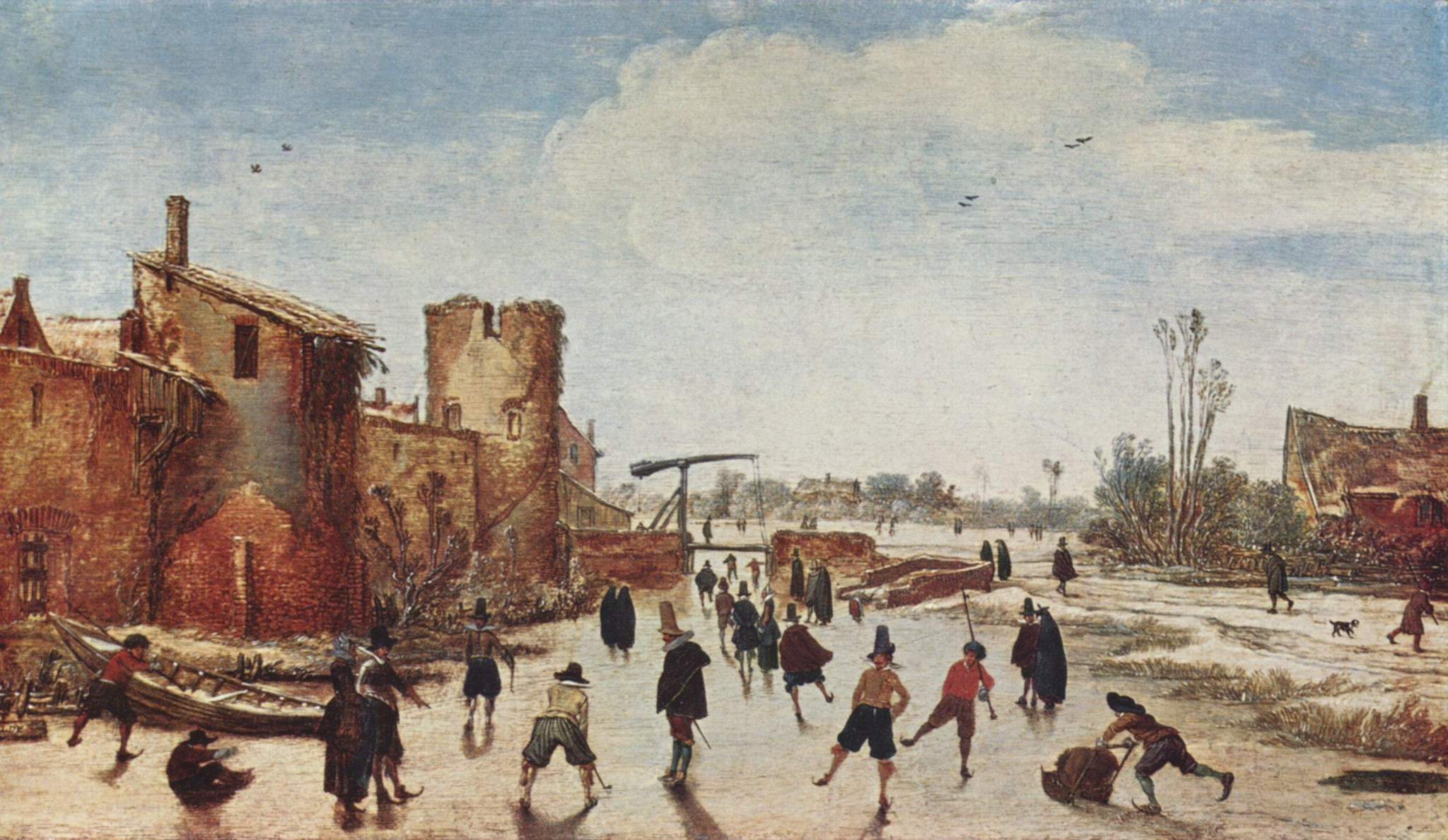 Esaias van de Velde, Skating near the Town Wall