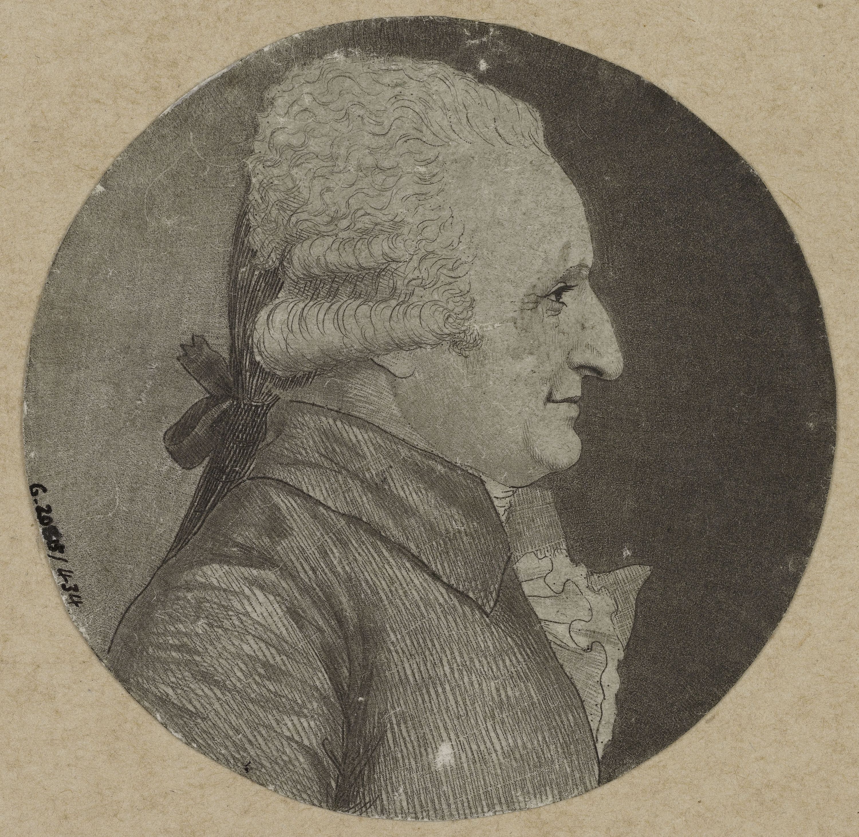 Edmé Quenedey, Portrait d'un homme, fin XVIIIème siècle/début XIXème siècle