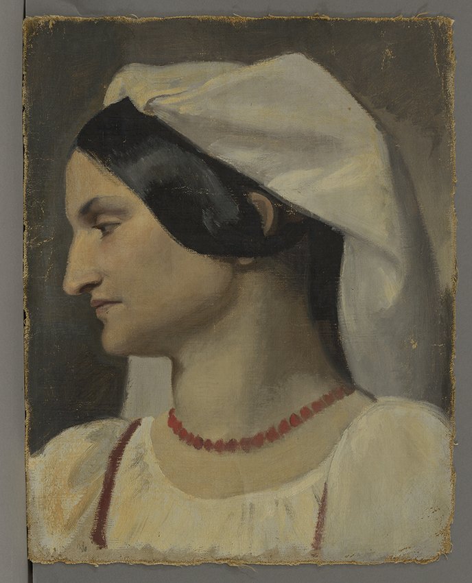 Gustav Metz, Brustbild einer jungen Italienerin, 1845-1848
