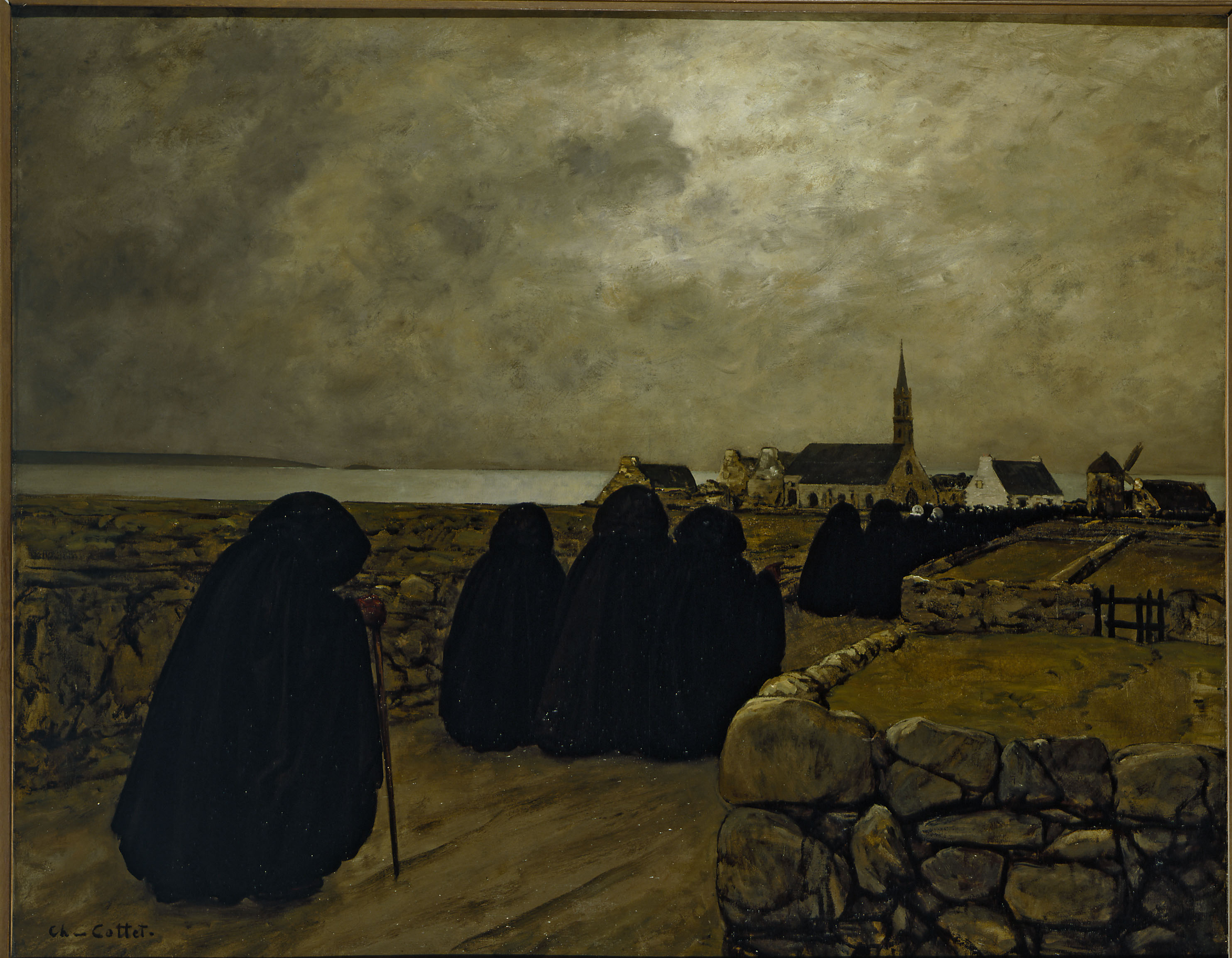 Charles Cottet, Messe basse en hiver (Bretagne)