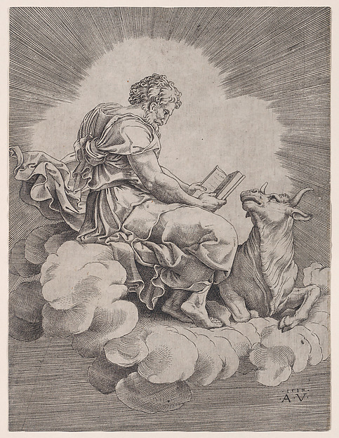 Agostino Veneziano (Agostino dei Musi), Saint Luke