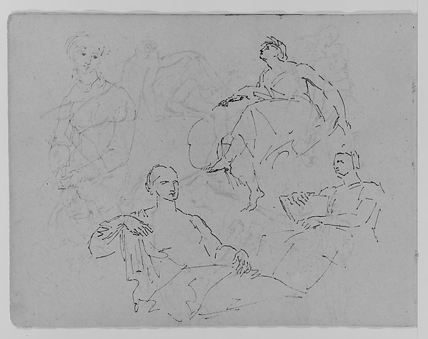 Thomas Sully, Four Figure Studies (from Sketchbook)