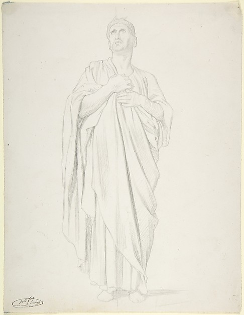 Hippolyte Flandrin, Study of an Apostle, for the painting of the Ascension in Saint-Germain-des-Pres, Paris (1839–1863)