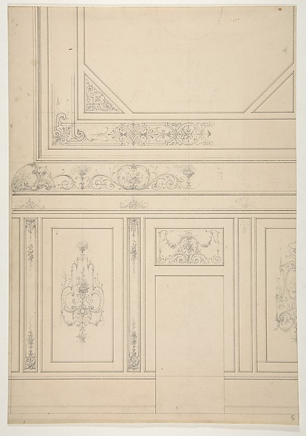 Jules-Edmond-Charles Lachaise, Design for the painted decoration of a rooms walls and ceiling