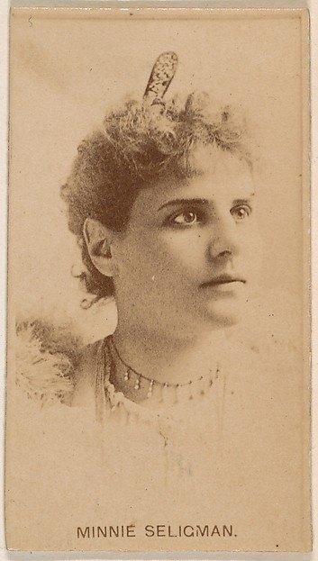 Kinney Brothers Tobacco Company, Minnie Seligman, from the Actresses series (N245) issued by Kinney Brothers to promote Sweet Caporal Cigarettes