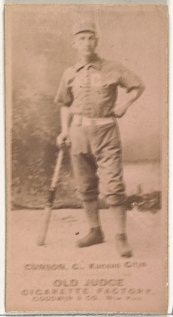 Goodwin & Company, Joseph Brook "Joe" Gunson, Catcher, Kansas City Cowboys, from the Old Judge series (N172) for Old Judge Cigarettes