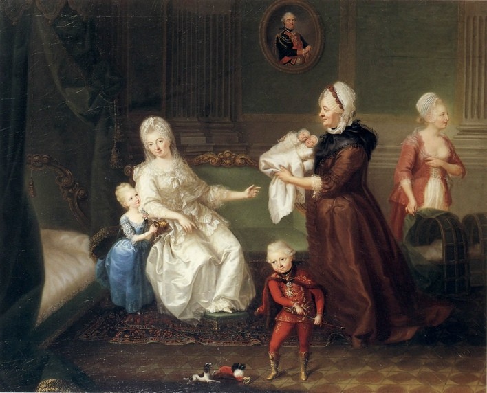 Heinrich Carl Brandt, Ölgemälde Gräfin Josepha von Heydeck mit ihren Kinder