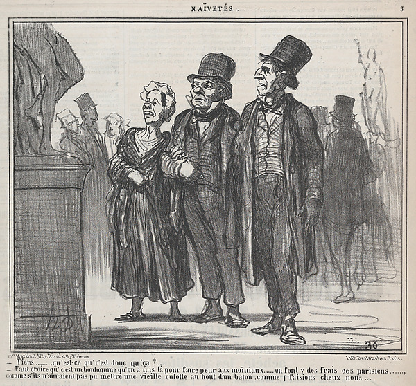 Honoré Daumier, Tiens..., qu' est-ce qu' c'est donc qu' ça?..., from Naïvetés, published in Le Charivari, April 15, 1859