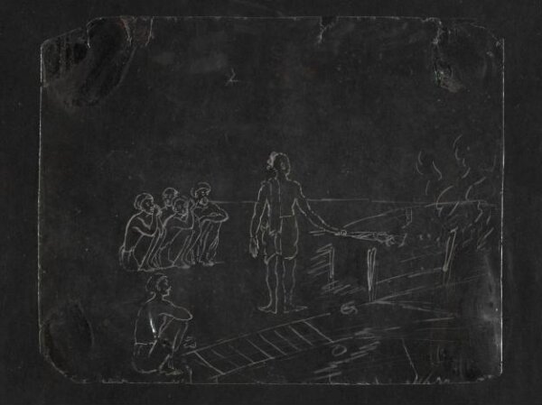 Unknown, One of forty-five drawings of Muharram scenes, occupations, festivals and ceremonies.