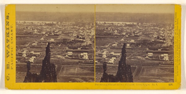 Carleton Watkins, Panorama of Portland and the Willamette River, Oregon. No. 7.