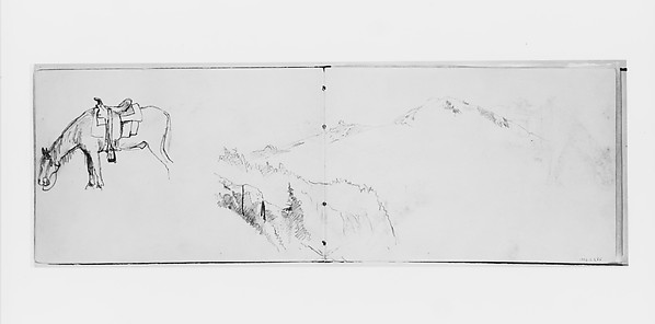 William Trost Richards, Horse and Landscape (from Sketchbook X)