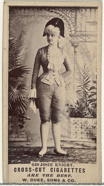 W. Duke, Sons & Co., Card Number 630, Josie Knight, from the Actors and Actresses series (N145-3) issued by Duke Sons & Co. to promote Cross Cut Cigarettes